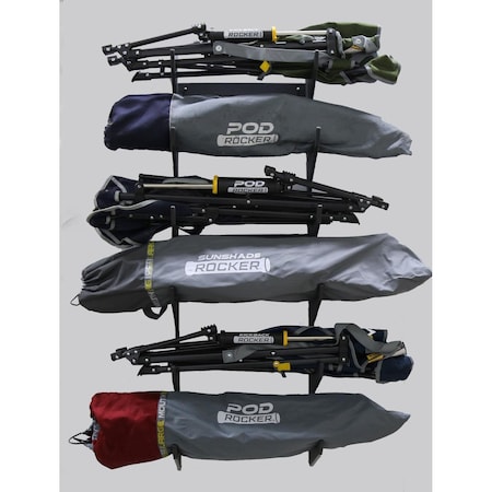 Trapski Versa Slim Profile 6 Slot Chair Rack, Charcoal VERSA-SP6-CHL